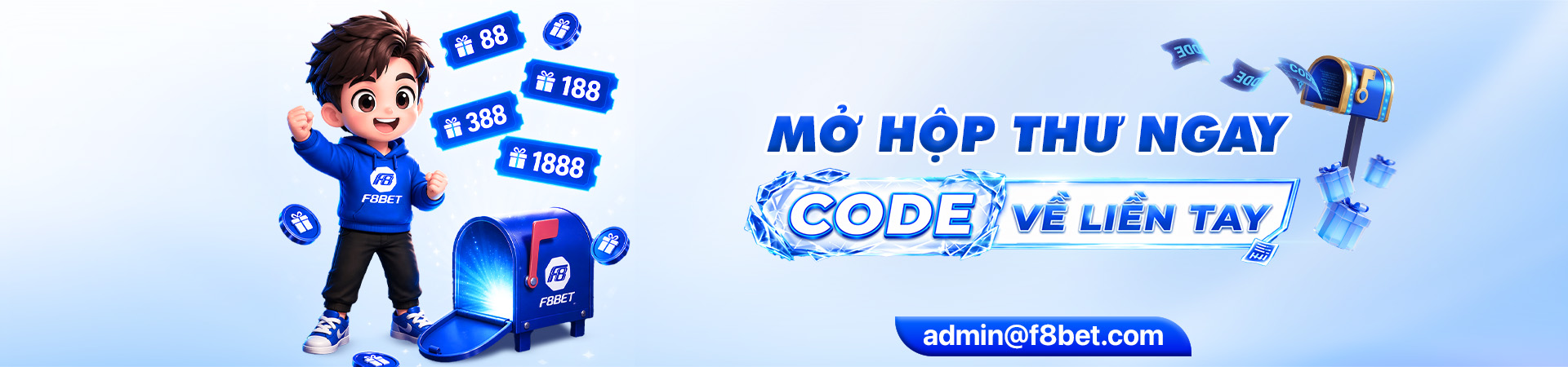f8bet banner quà tặng code mới